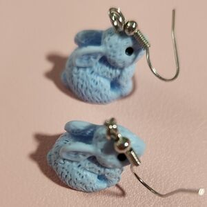 Easter Cute Blue Bunny Earrings